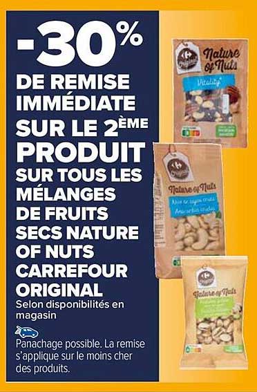 les mélanges de fruits secs nature of nuts carrefour original