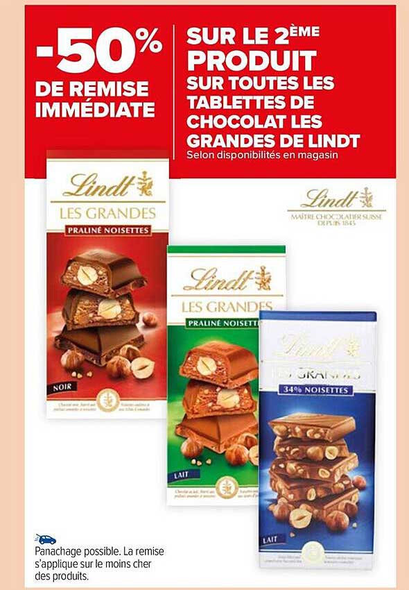 les tablettes de chocolat les grandes de lindt
