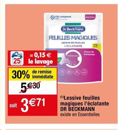 lessive feuilles magiques l'éclatante dr beckmann
