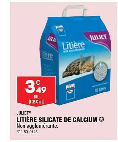 litière silicate de calcium juliet