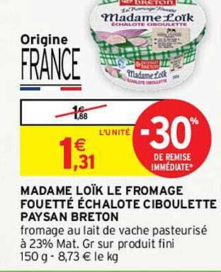 madame loïk le fromage fouetté échalote ciboulette paysan breton