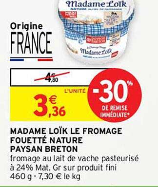 madame loïk le fromage fouetté nature paysan breton