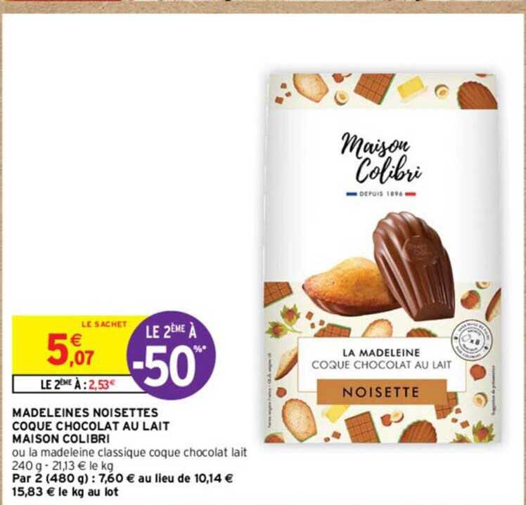 Madeleines Noisettes Coque Chocolat Au Lait Maison Calibri