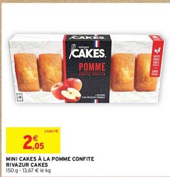 mini cakes à la pomme confite rivazur cakes