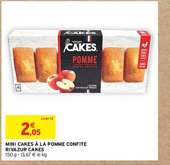 mini cakes à la pomme confite rivazur cakes