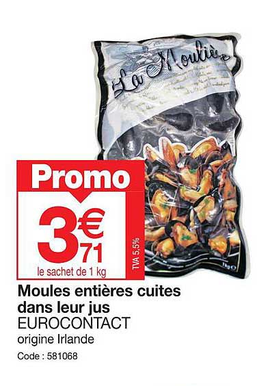 moules entières cuites dans leur jus eurocontact
