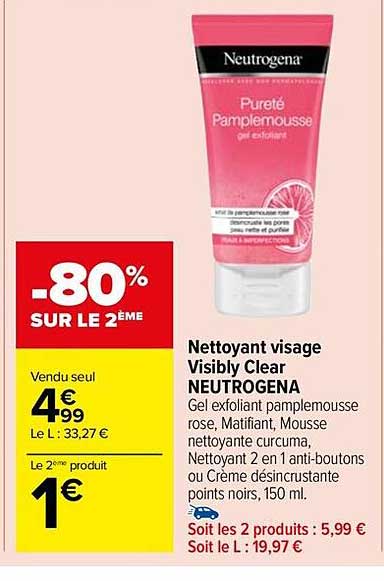 nettoyant visage visibly clear neutrogena