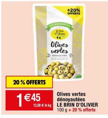 olives vertes dénoyautées le brin d'olivier