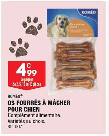 os fourrés à mâcher pour chien roméo