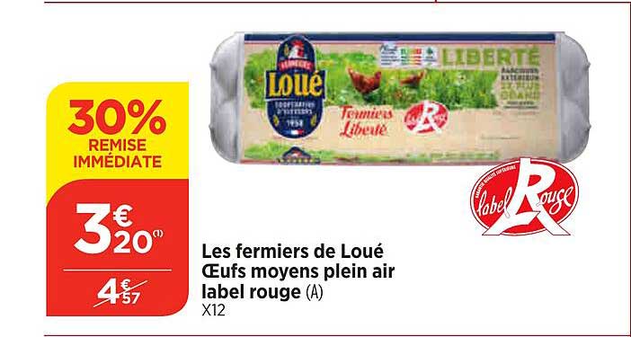 œufs moyens plein air label rouge les fermiers de loué