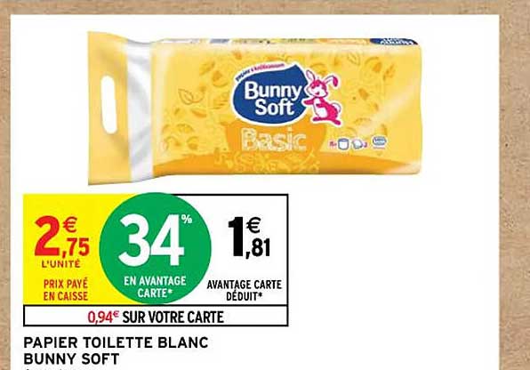 Papier Toilette Blanc Bunny Soft