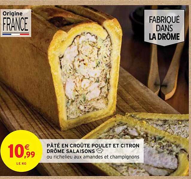 pâté en croûte poulet et citron drôme salaisons