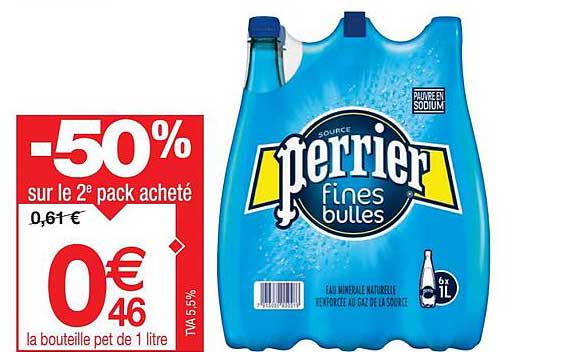 Eau Minérale Naturelle Gazeuse Fines Bulles Perrier
