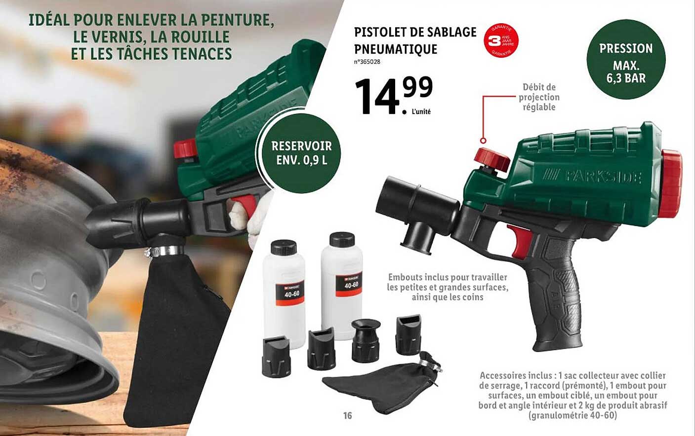 pistolet de sablage pneumatique parkside