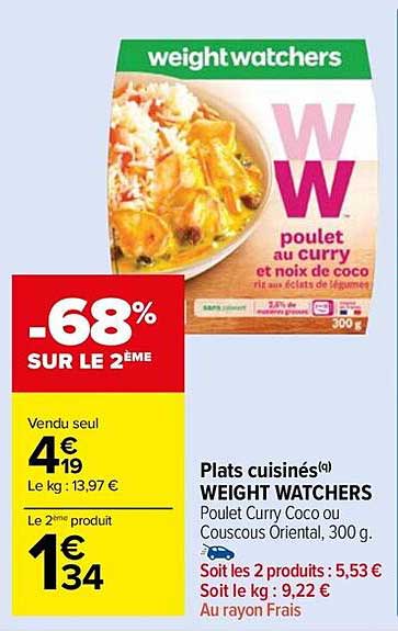plats cuisinés weight watchers