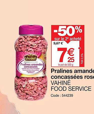 pralines amandes concassées roses vahiné food service