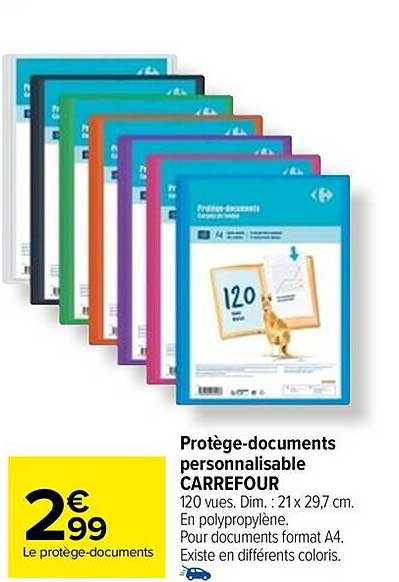 protège-documents personnalisable carrefour