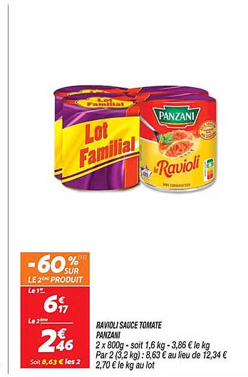 Ravioli Sauce Tomate Panzani