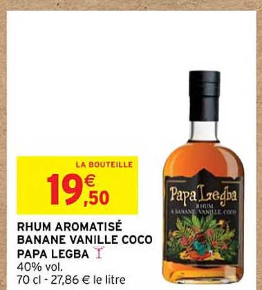rhum aromatisé banane vanille coco papa legba