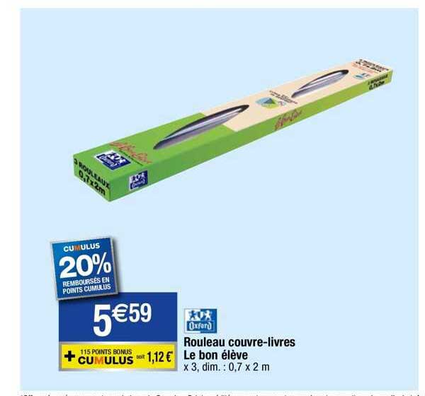 rouleau couvre-livres le bon élève oxford