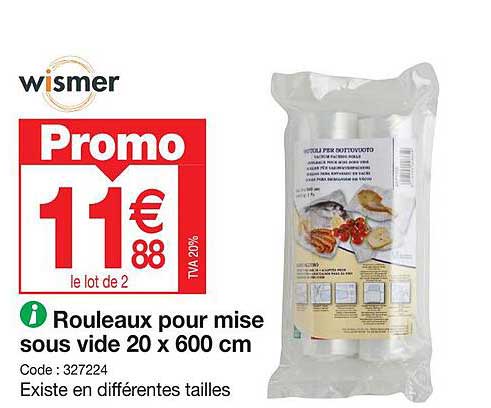 rouleaux pour mise sous vide 20 x 600 cm wismer