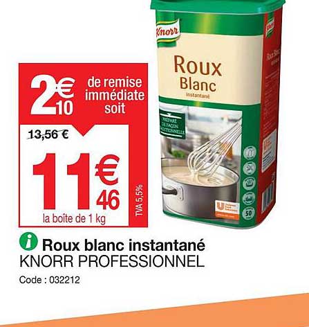 roux blanc instantané knorr professionnel