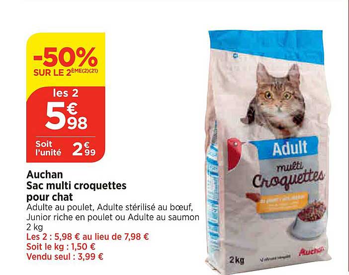 Sac Multi Croquettes Pour Chat Auchan