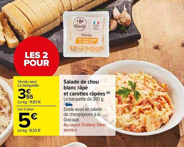 Salade De Chou Blanc Râpé Et Carottes Râpées