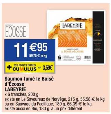 saumon fumé le boisé d'écosse labeyrie
