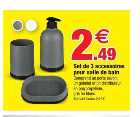 Set De 3 Accessoires Pour Salle De Bain