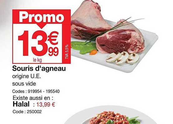 souris d'agneau, halal