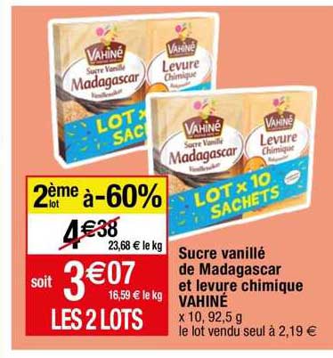 sucre vanillé de madagascar et levure chimique vahiné