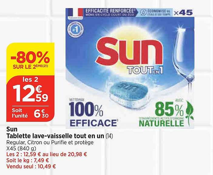 sun tablette lave-vaisselle tout en un