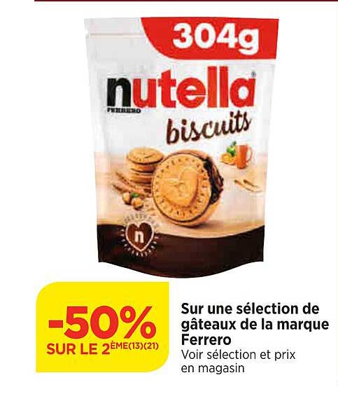 sur une sélection de gâteaux de la marque ferrero