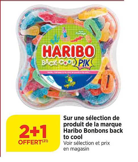 sur une sélection de produit de la marque haribo bonbons back to cool
