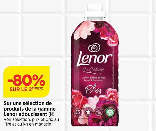 sur une sélection de produits de la gamme lenor adoucissant