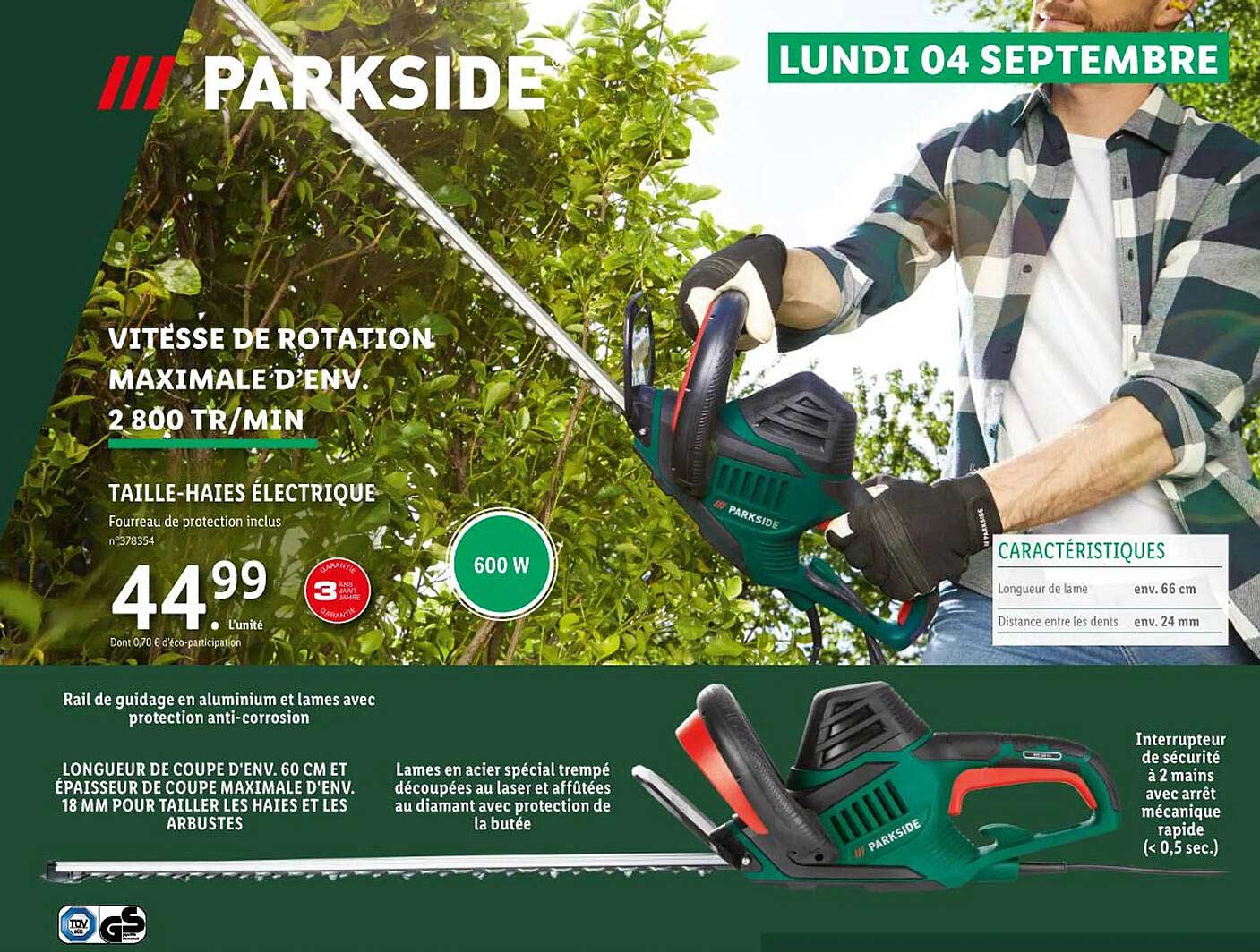 taille-haies électrique parkside