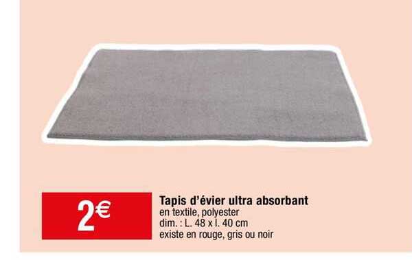 tapis d'évier ultra absorbant
