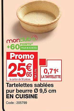 tartelettes sablées pur beurre ø 9,5 cm en cuisine