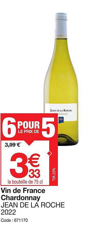 vin de france chardonnay jean de la roche 2022