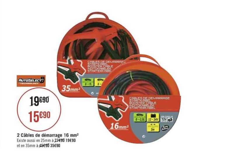 2 câbles de démarrage 16 mm2 autoselect