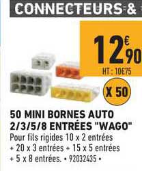 50 mini bornes auto 2 3 5 8 entrées "wago"