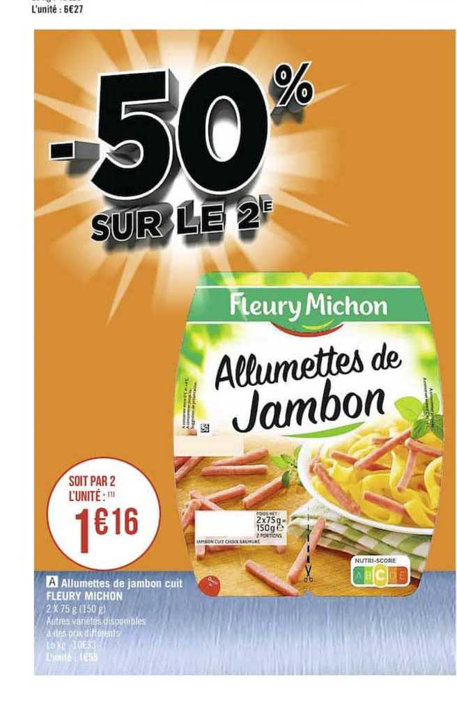 allumettes de jambon cuit fleury michon