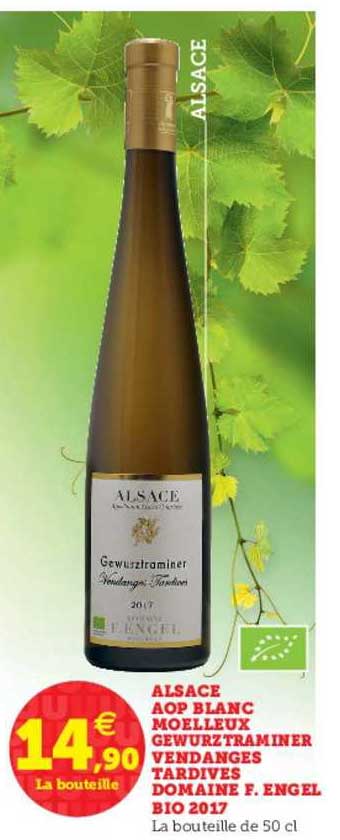 alsace aop blanc moelleux gewurztraminer vendanges tardives domaine f. engel bio 2017