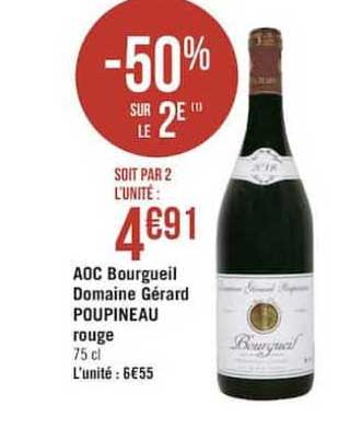 aoc bourgeuil domaine gérard poupineau -50% sur le 2e