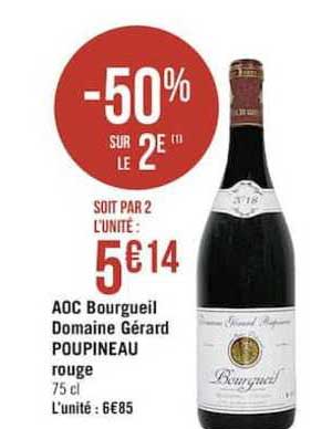 Aoc Bourgeuil Domaine Gérard Poupineau Rouge -50% Sur Le 2è