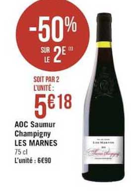 aoc saumur champigny les marnes -50% sur le 2e