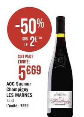 aoc saumur champigny les marnes -50% sur le 2è
