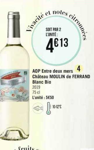 aop entre deux mers château moulin de ferrand blanc bio