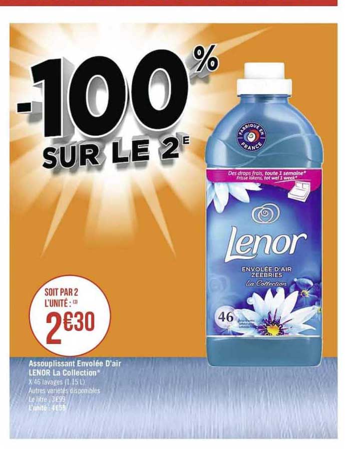 Assouplissant Envolée D'air Lenor La Collection -100% Sur Le 2è